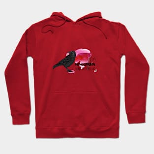 Wingsplain Raven Eating Nectar - Wingspan Board Game Hoodie